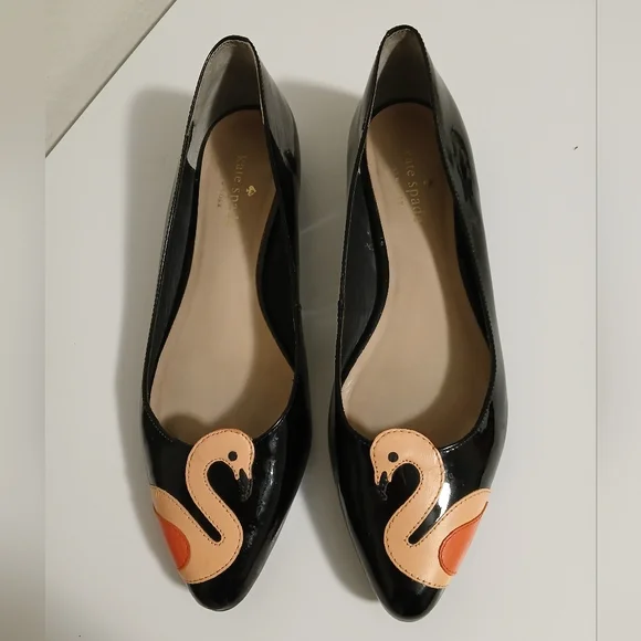 Kate Spade Black Flamingo Flats - Picture 1 of 14